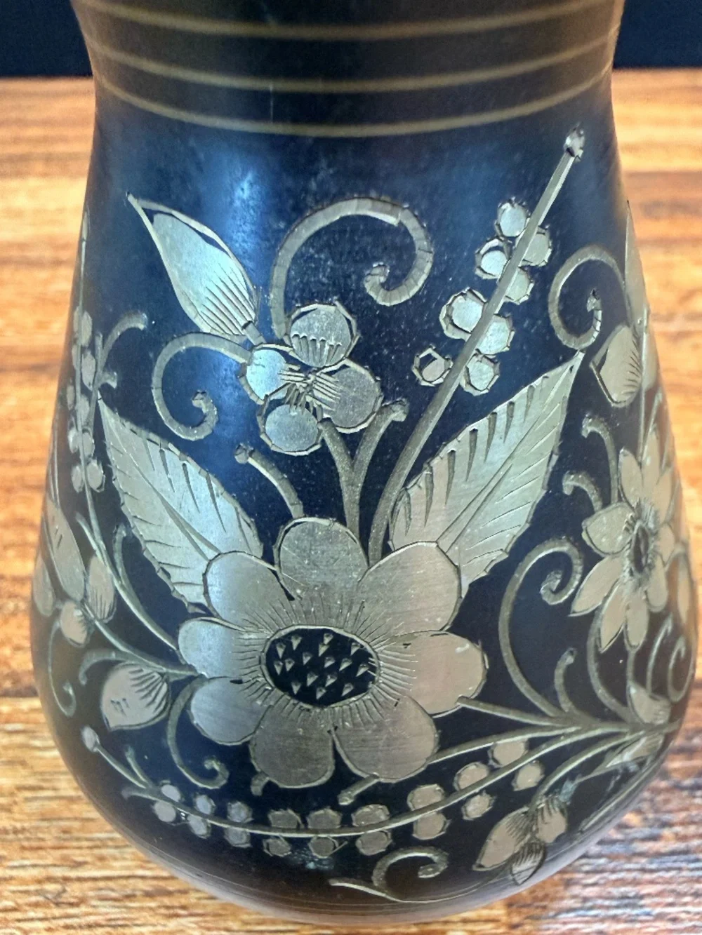 5” Pitcher/Vase with Etched Flowers